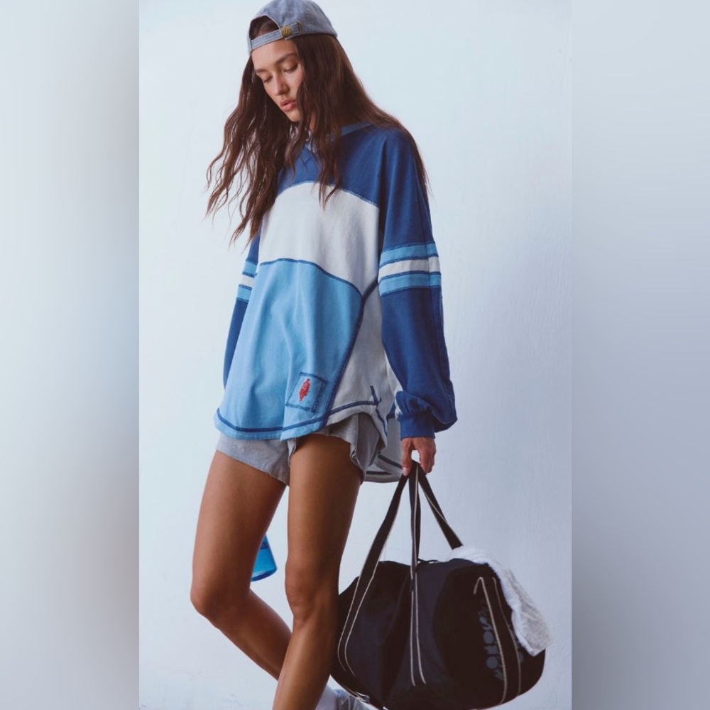 FP Movement by Free People Rugby Ready Washed Indigo Layer ~ XS ~ NWT - Picture 11 of 11